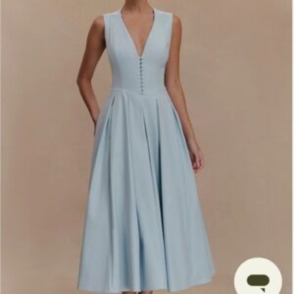 Meshki Light Blue Midi Dress